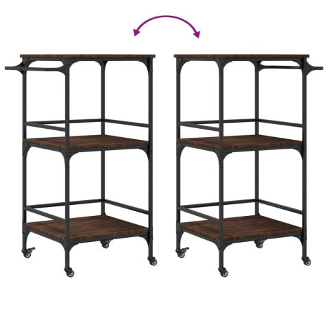 Wózek kuchenny, brązowy dąb, 60,5x50x105 cm