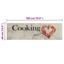 Dywanik kuchenny, napis Cooking i papryczki, 60x180 cm, aksamit