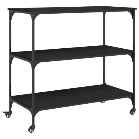 Wózek kuchenny, czarny, 102x50x95, materiał drewnopochodny Wózek kuchenny, czarny, 102x50x95, materiał drewnopochodny
