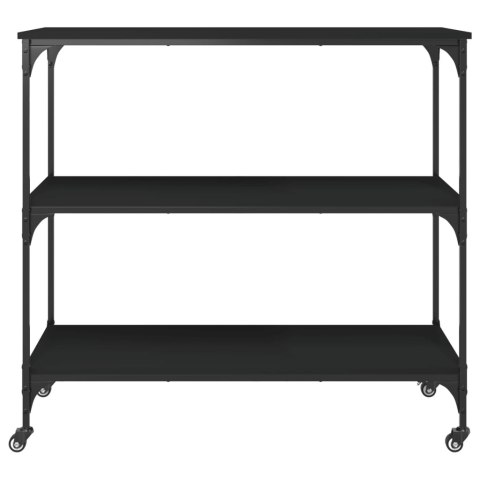 Wózek kuchenny, czarny, 102x50x95, materiał drewnopochodny Wózek kuchenny, czarny, 102x50x95, materiał drewnopochodny