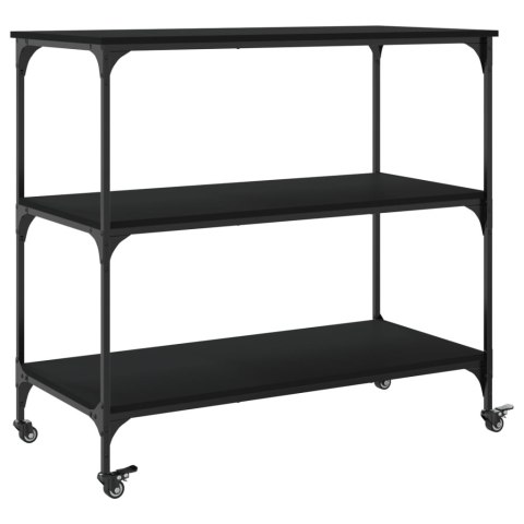 Wózek kuchenny, czarny, 102x50x95, materiał drewnopochodny Wózek kuchenny, czarny, 102x50x95, materiał drewnopochodny