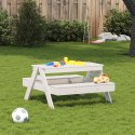 Stół piknikowy dla dzieci, biały, 88x97x52 cm, drewno sosnowe
