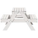 Stół piknikowy dla dzieci, biały, 88x97x52 cm, drewno sosnowe