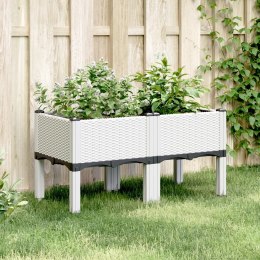 Donica ogrodowa z nóżkami, biała, 80x40x42 cm, PP