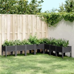 Donica ogrodowa z nóżkami, czarna, 200x160x42 cm, PP