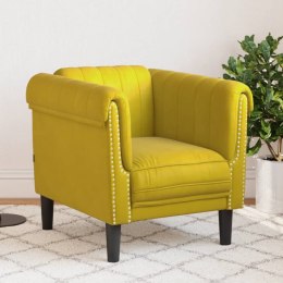 Fotel, żółty, tapicerowany aksamitem