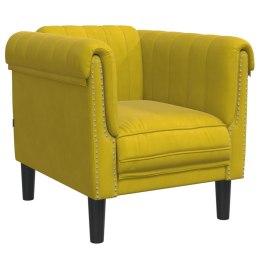Fotel, żółty, tapicerowany aksamitem