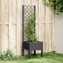 Donica ogrodowa z kratką, czarna, 40x40x142 cm, PP