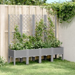Donica ogrodowa z kratką, jasnoszara, 160x40x142 cm, PP