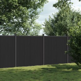Panel ogrodzeniowy, szary, 353x186 cm, WPC
