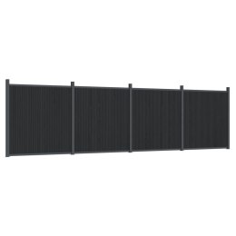 Panel ogrodzeniowy, szary, 699x186 cm, WPC