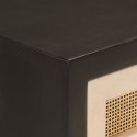 Stolik konsolowy, czarny, 90x30x76 cm, drewno mango i żelazo