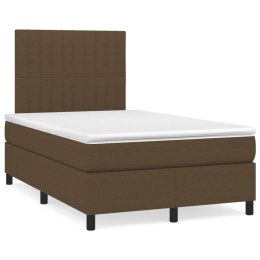 Łóżko kontynentalne z materacem, brązowe, 120x190 cm, tkanina
