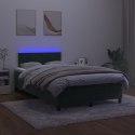 Łóżko kontynentalne z materacem i LED, ciemna zieleń, 120x190cm