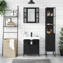 Zestaw 3 szafek łazienkowych, czarny, materiał drewnopochodny