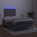 Łóżko kontynentalne z materacem i LED, ciemnoszare, 120x190 cm