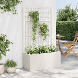 Donica ogrodowa z kratką, biała, 80x36x140 cm, PP