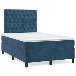 Łóżko kontynentalne z materacem, ciemnoniebieskie, 120x190 cm