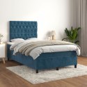 Łóżko kontynentalne z materacem, ciemnoniebieskie, 120x190 cm