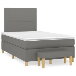 Łóżko kontynentalne z materacem, ciemnoszare, 120x190cm tkanina