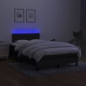 Łóżko kontynentalne z materacem, czarne, 120x190 cm, tkanina
