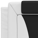 Rama łóżka z LED, biało-czarna, 90x190 cm, sztuczna skóra