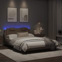 Rama łóżka z LED, cappuccino, 120x200 cm, sztuczna skóra