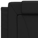 Rama łóżka z LED, czarna, 90x190 cm, sztuczna skóra