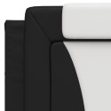 Rama łóżka z LED, czarno-biała, 100x200 cm, sztuczna skóra