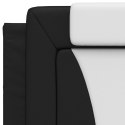Rama łóżka z LED, czarno-biała, 80x200 cm, sztuczna skóra