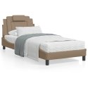 Rama łóżka z LED, kolor cappuccino, 90x190 cm, sztuczna skóra