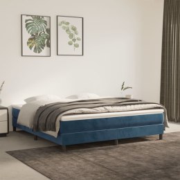 Rama łóżka, ciemnoniebieska, 160x200 cm, tapicerowana aksamitem