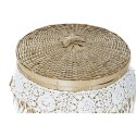 Zestaw koszyków DKD Home Decor Biały Naturalny Bambus Boho 39 x 39 x 45 cm