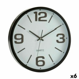 Zegar Ścienny Biały Czarny Szkło Plastikowy 40 x 5 x 40 cm (6 Sztuk)