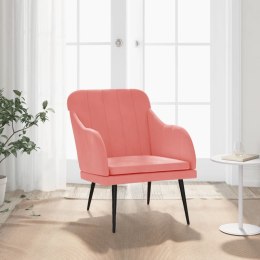 Fotel, różowy, 63x76x80 cm, obity aksamitem