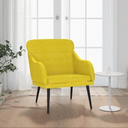 Fotel, żółty, 63x76x80 cm, obity aksamitem