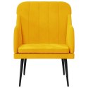 Fotel, żółty, 63x76x80 cm, obity aksamitem