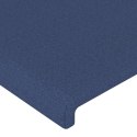 Rama łóżka z zagłówkiem, niebieska, 180x200 cm, obita tkaniną