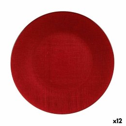 Płaski Talerz Czerwony Szkło Ø 32 cm (12 Sztuk)