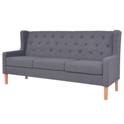 3-osobowa sofa tapicerowana tkaniną, szara