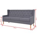 3-osobowa sofa tapicerowana tkaniną, szara