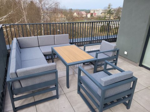 Narożnik aluminiowy meble ogrodowe fotel