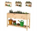Drewniany kwietnik z półką OBM / 118x40 cm / Natu