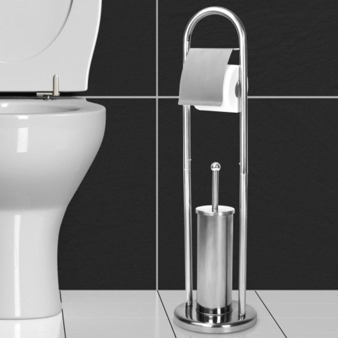 AQUAMARIN Wolnostojący zestaw WC 81 x 22 x 22 cm, srebrny AQUAMARIN Wolnostojący zestaw WC 81 x 22 x 22 cm, srebrny