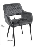 Krzesło AMALFI - ciemny szary aksamit x 1