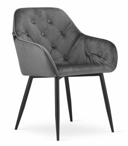 Krzesło FORIO - szary aksamit / nogi czarne x 1