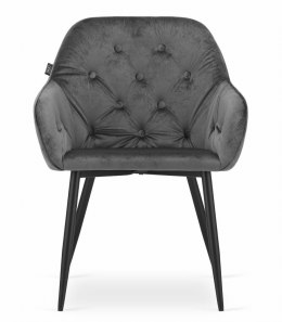 Krzesło FORIO - szary aksamit / nogi czarne x 1