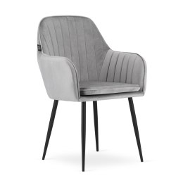 Krzesło LUGO - aksamit srebrno-szary / nogi czarne x 1