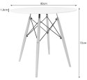 Stół TODI Okrągły 80cm - czarny / czarne nogi