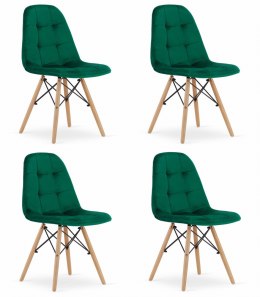 Krzesło DUMO - ciemna zieleń aksamit x 4